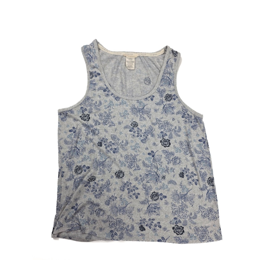 Lucky Brand Blue Gray Floral Pajama Loungewear Sleveless Top Womens Size XL